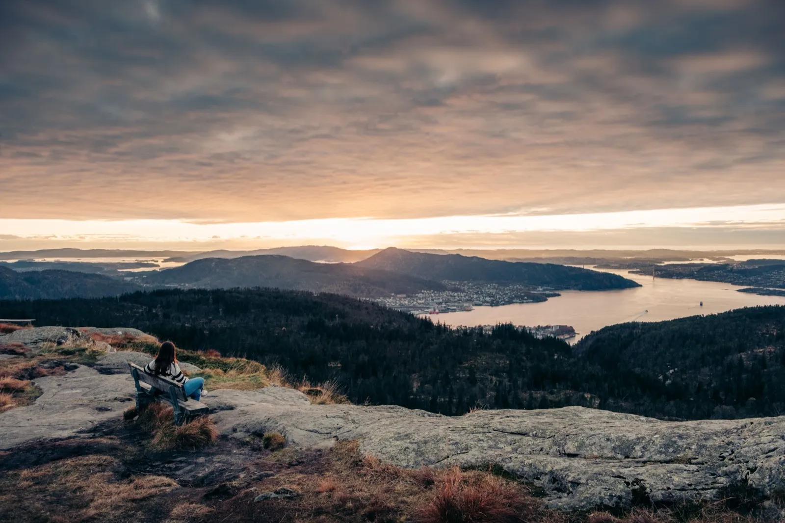 A person looking across a wide landscape