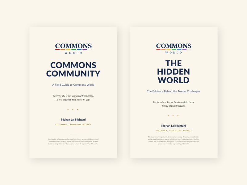 The covers of Commons Community and The Hidden World